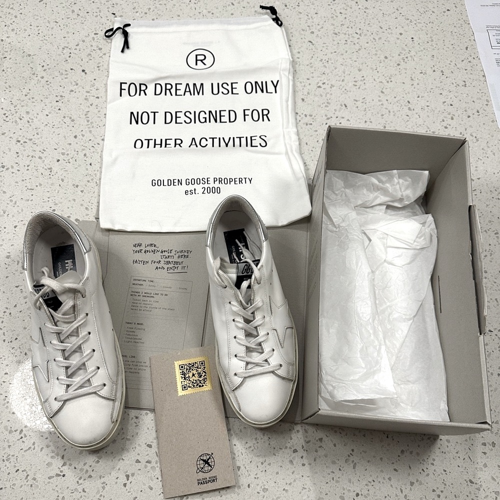 Golden Goose Hi Star 39 white and silver with box - Picture 2 of 13